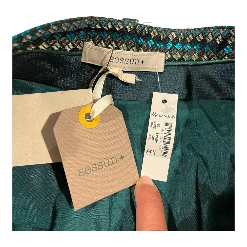 NWT Madewell Sessun Diana Essential‎ Slim Lined Plaid Trousers Size 36